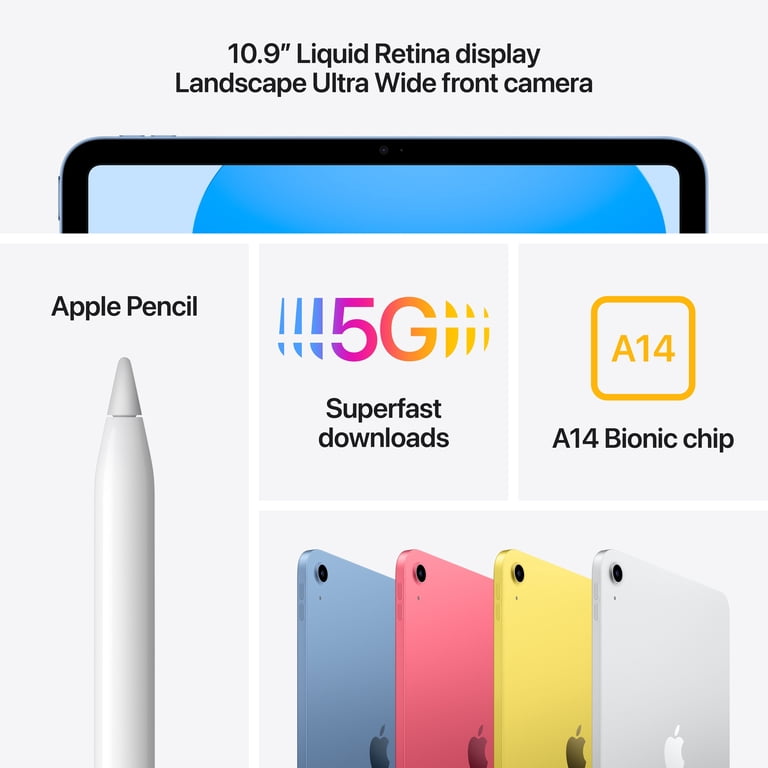 Apple, Restored iPad Wi Fi+Cellular 64 GB, 10th Generation, Silver