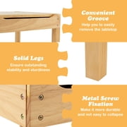 Kadyn Kids Multi Activity Play Table Wooden Building Block Desk with Storage Paper Roll-Natural