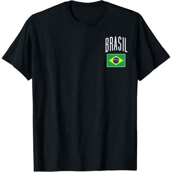 Brasil Flag Brazilian Football Soccer Fan Men Women Kids T-Shirt