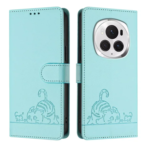 Gato Patrón Cartera Funda Para Honor Magic 6 Pro 5g