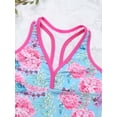 thumbnail image 6 of iiniim Girls' 3 Piece Swimwear Tankini Digital Printed Sleeveless Tanks Vest with Bottom Dress Bathing Suit Blue Rose Red 8-10, 6 of 7