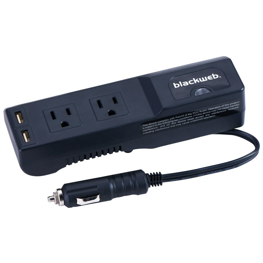 Blackweb 175 Watts Power Strip Inverter for Car Charging, 3 ft Power