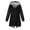 Black, variant on Kids Waterproof Hooded Rain Jacket, Girls Lightweight Striped Lined Windbreaker Coat, Full Zip Mid-Length Outdoor Outerwear for Daily Casual Wear(Black,13-14 Years)