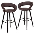 thumbnail image 2 of Flash Furniture 2 Pk. Brynn Series 29'' High Contemporary Cappuccino Wood Barstool in Brown Vinyl, 2 of 14