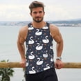 thumbnail image 6 of Zufioo Swan And Flowers1 Print Men's Vest, Sleeveless Quick-drying Muscle T-shirt, Suitable for Sports Fitness, Home Leisure Wear-X-Large, 6 of 7