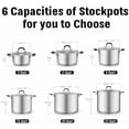 thumbnail image 2 of Stockpot Sauce Pot Induction Pot With Lid Professional Stainless Steel 12 Quart, Dishwasher Safe With Stay-Cool Handles, Silver, 2 of 7