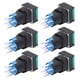 thumbnail image 5 of Interruptor de botón pulsador 25 piezas Interruptor de botón cuadrado Interruptores de bloqueo automático de 8 pines con luz para caja de distribución para equipos de automatización(Verde), 5 of 8