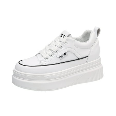 

Women‘s Casual Sneakers Thick Sole Skate Shoes Waterproof Low Top Lace-up Shoes