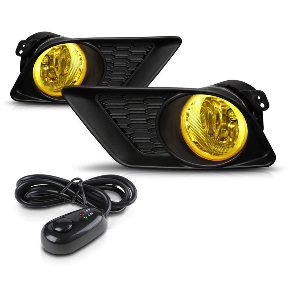 Fog Lamp Cover Set of 2 Plastic Black Right and Left Side for Dodge Charger 11-14 