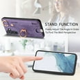 thumbnail image 5 of Wallet Case for Samsung Galaxy S25, Support Car Mount, Luxury PU Leather Shockproof Anti-Fall 360° Finger Ring Stand Rotatable Kickstand Case with Magnetic Snap & Card Slots, Purple, 5 of 8