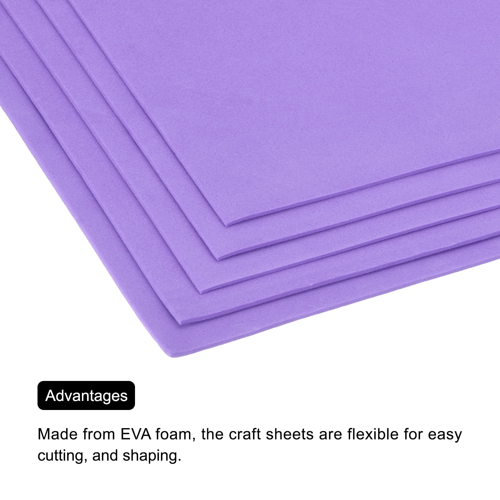 Uxcell EVA Foam Sheets Light Purple 19.7 Inch x 19.7 Inch 2mm Thick Crafts Foam Sheets for Costumes, Arts and Crafts Projects Pack of 5