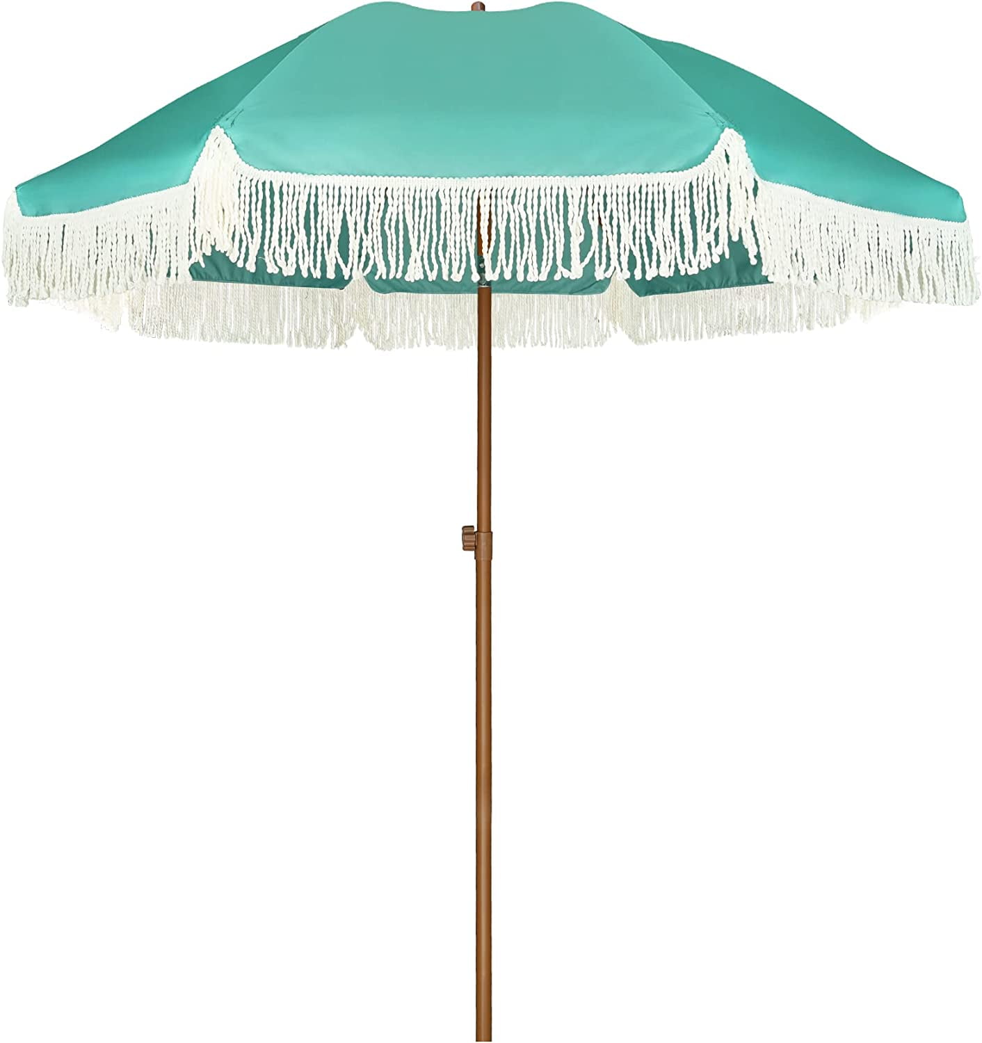 AMMSUN 7ft Patio Umbrella with Fringe Outdoor Tassel Umbrella UPF50