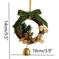 thumbnail image 3 of CuiLiyq Christmas Bell Ornaments, Gold Christmas Bells, Christmas Tree Wreath Bow Christmas Ribbon Bows with Bells Velvet Pine Cone Bow, Christmas Tree Hanging Ornaments (Green), 3 of 4