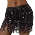 thumbnail image 2 of KOMOO Women Boho Sequin Tassel Skirt Fringe Belly Skirt Rave Party Dance Miniskirt, 2 of 7