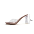 thumbnail image 5 of Abtuhar Womens High Heels Shoes Solid Color Clear Toe Heel Mules, 5 of 5