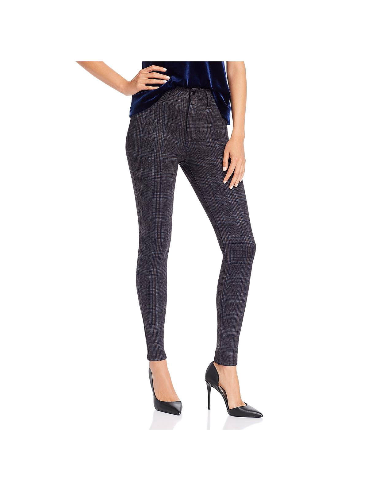 Aqua Womens High Rise Glen Plaid Skinny 