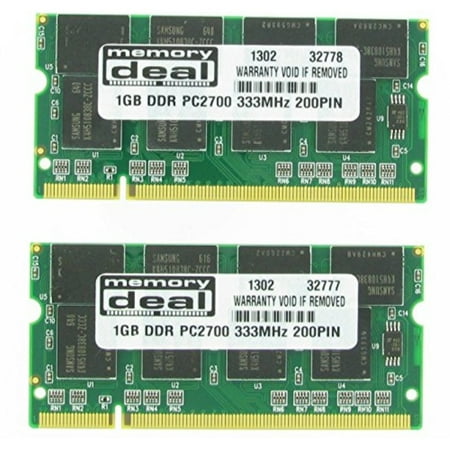 - 2GB (2x1GB) DDR SODIMM (200 pin) 333Mhz DDR333 PC2700 LAPTOP MEMORY RAM