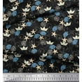 thumbnail image 3 of Soimoi Rayon Fabric Paper Boat,Fish & Starfish Ocean Decor Fabric Printed Yard 42 Inch Wide, 3 of 3