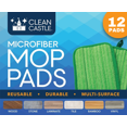 thumbnail image 2 of 12 Clean Castle 12" Reusable Premium Dual Action Microfiber Wet/Dry Mop Pads, 2 of 6