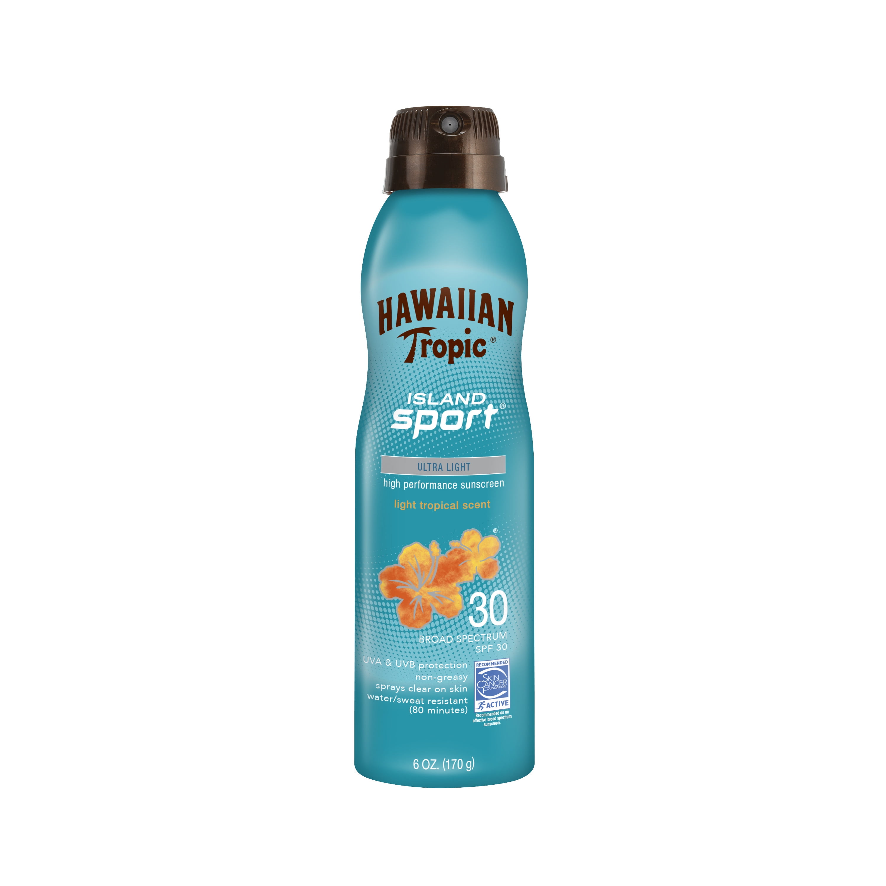 Hawaiian Tropic Island Sport Clear Spray Sunscreen SPF 30, 6 oz