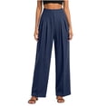 thumbnail image 5 of Perfectbot Women's Pleated Wide Leg Pants - Casual Dressy Work High Waisted Trousers, 5 of 5