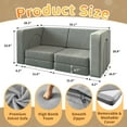 thumbnail image 3 of Kids Sofa Couch 10PCS, Linor Modular Toddler Couch for Playroom, Dutch Velvet Multifunctional Play Couch Sofa for Kids, Gray, 3 of 8