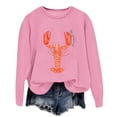 thumbnail image 3 of Women's Casual Long Sleeve Sweatshirts Lobster Printed Crew Neck Pullover Comfy Tops Fall Fashion Outfits Winter Clothes 2025, 3 of 3