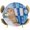 Blue, variant on Elastic Fitted Round Tablecloth, Funny Panda Waterproof Stretch Table Cover for 36"-44" Tables, Cute Art Modern Lovely Animals on Showering Blue Washable Outdoor Tablecloths for Patio, Picnic