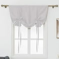 thumbnail image 1 of Nvzi Cortina opaca con lazo, aislante térmico, ajustable, para ventanas pequeñas, con bolsillo para barra (39" x 55", gris y blanco), 1 of 5