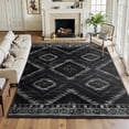 thumbnail image 3 of NewBuros 9'x12' Area Rug for Living Room, Machine Washable Non-Slip Rug, Soft Low Pile Stain Resistant Vintage Western Indoor Rug for Bedroom Dining Room, Black, 3 of 11