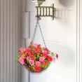 thumbnail image 6 of Hanging Artificial Daisy Flowers Basket Fake Hanging Plant for Garden Porch pink, 6 of 10