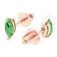 thumbnail image 2 of 1 ct Screw-Back Stud Earrings for Women | 8x4mm Marquise Cut Simulated Green Diamond | 18K Rose Gold, 2 of 5