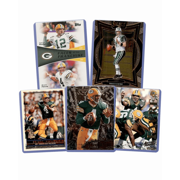 Brett Favre Football Cards (5) ASSORTED NFL Football Trading Cards - Perfect for any collector or gift