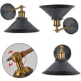 thumbnail image 5 of Lámpara de pared industrial, lámpara de granja vintage, construcción de metal sólido para pasillo, sala de estar, comedor, cocina, dormitorio, hotel, restaurante, cafetería, bar (negro, 26 cm), 5 of 5