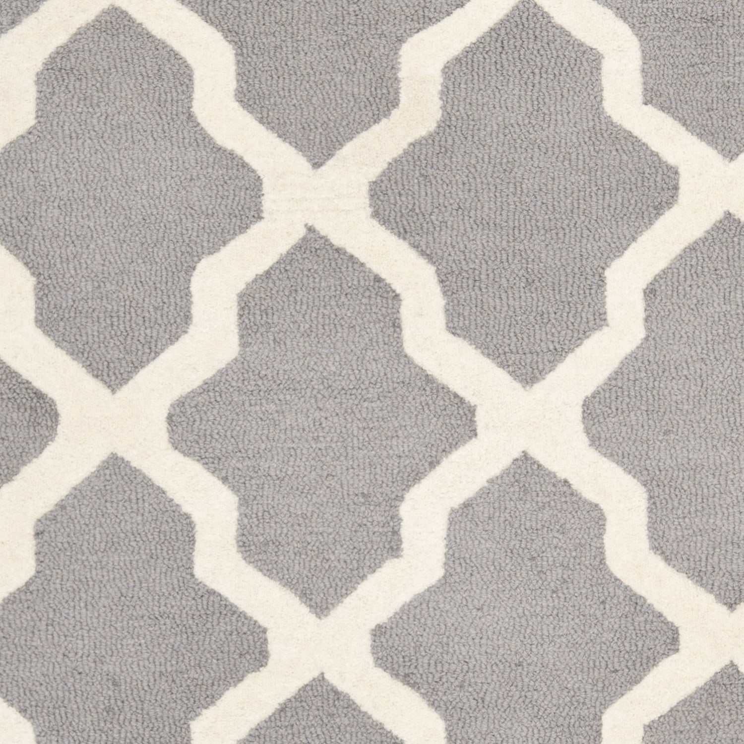 SAFAVIEH Cambridge Liam Geometric Wool Runner Rug, Silver/Ivory, 2'6" x 10'