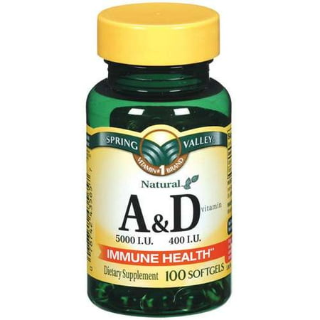Spring Valley: Vitamin A & D Softgels Dietary Supplement, 100 Ct