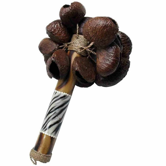 Stoneage Arts Inc 7.5" Brown Hand-Carved Bamboo Maracas