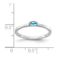 thumbnail image 2 of Solid 14k White Gold Blue Topaz Marquise Engagement Ring Size 5, 2 of 3