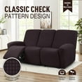 thumbnail image 3 of SHANNA Jacquard Stretch Recliner Sofa Covers, Soft Furniture Protector w/Side Pocket 3 Seater Reclining Couch Slipcovers (Brown, 3 Seater Recliner), 3 of 11