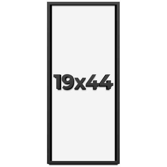 19x44 Shadow Box Frame Black | 1 inches Deep Real Wood Contemporary Shadowbox Display Frame | UV