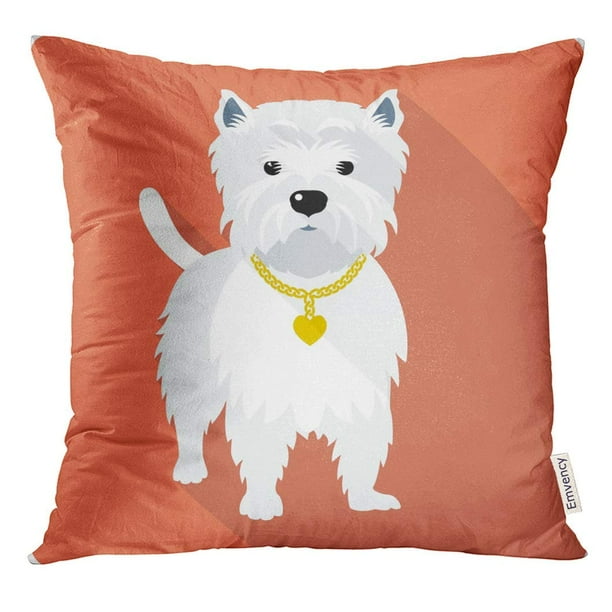 ARHOME Westie Dog West Highland White Terrier Standing Flat Design