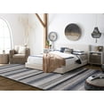 thumbnail image 3 of SAFAVIEH Kilim Leon Striped Cotton Area Rug, Grey/Black, 8' x 10', 3 of 9