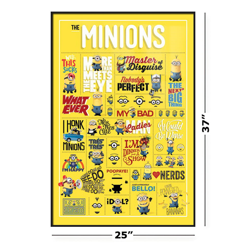 24" X 36" FRAMED MOVIE POSTER THE MINIONS - INFOGRAPHIC Details about   DESPICABLE ME 