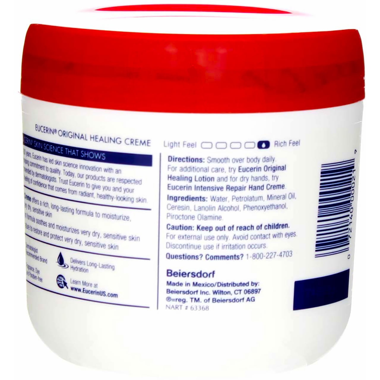 Eucerin Original Healing Rich Creme 16 oz (Pack of 2)