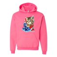 thumbnail image 1 of Unisex American Flag 4th of July Kitty Hoodie Sweatshirt, 1 of 5