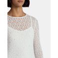 thumbnail image 4 of Madden NYC Women’s Lace Rhinestone Top with Long Sleeves, Sizes XXS-XXL, 4 of 5