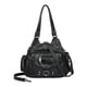 thumbnail image 3 of Bolso de mano de moda, monedero, cartera, bolso tipo cubo, informal, con cremallera, de piel sintética, para hombro Negro, 3 of 7