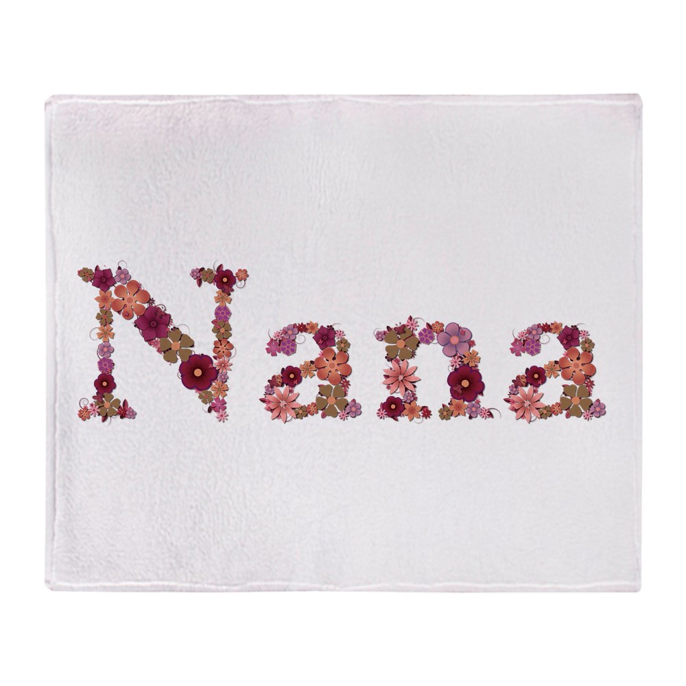 CafePress Nana Pink Flowers Throw Blanket Soft Fleece Throw Blanket