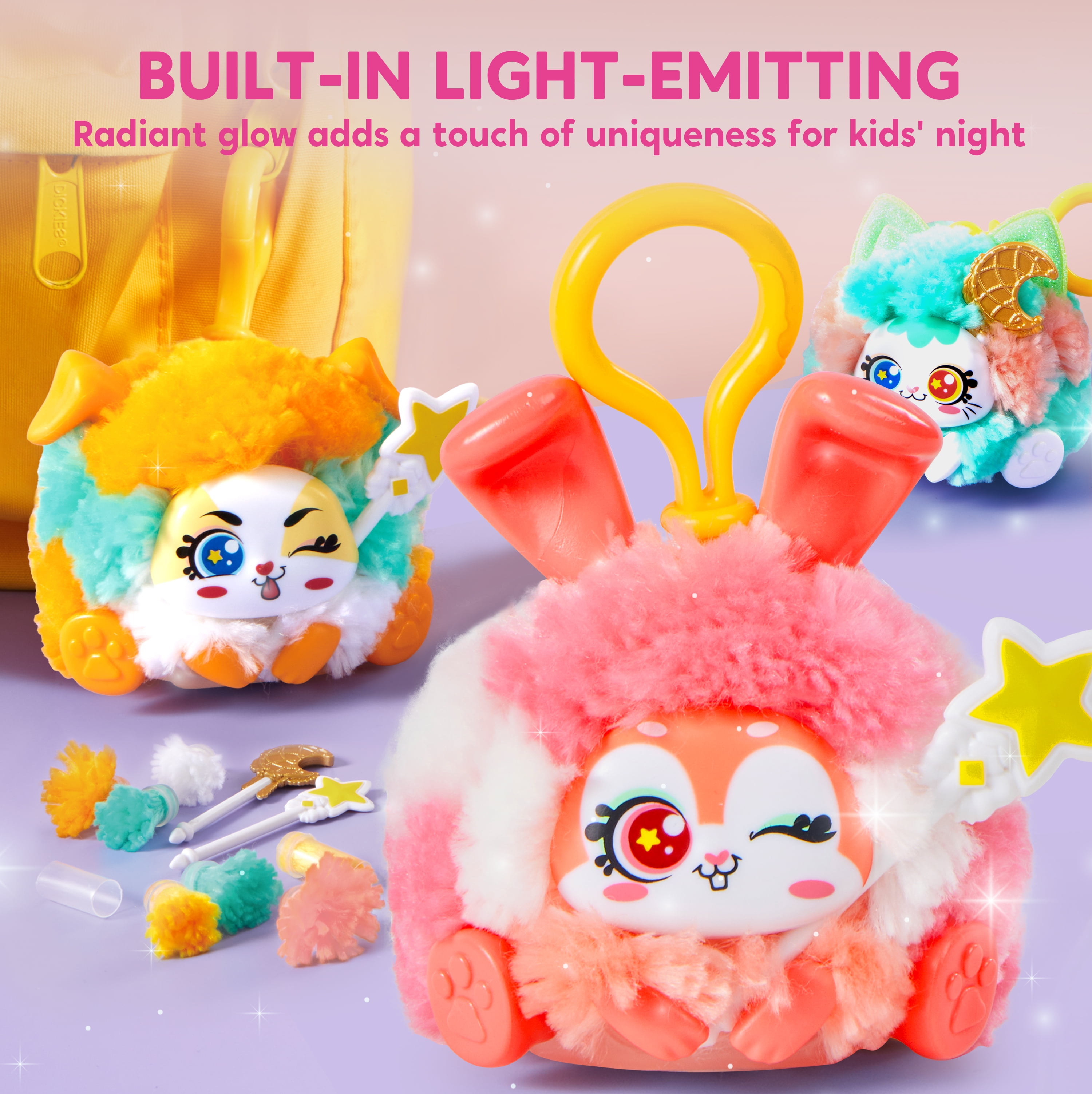 (2 pack) Joyfy Plush Craft Kit DIY Keychain Making Craft for Kids 3 Pack Stuffed Keychain for Girls