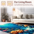thumbnail image 2 of ODIKA 3'x5' Machine Washable Non-Slip Area Rug, Exotic Reef Dwellers Marine Life Artisan Crafted Accent High Traffic Rug, Blue, 272904, 2 of 7